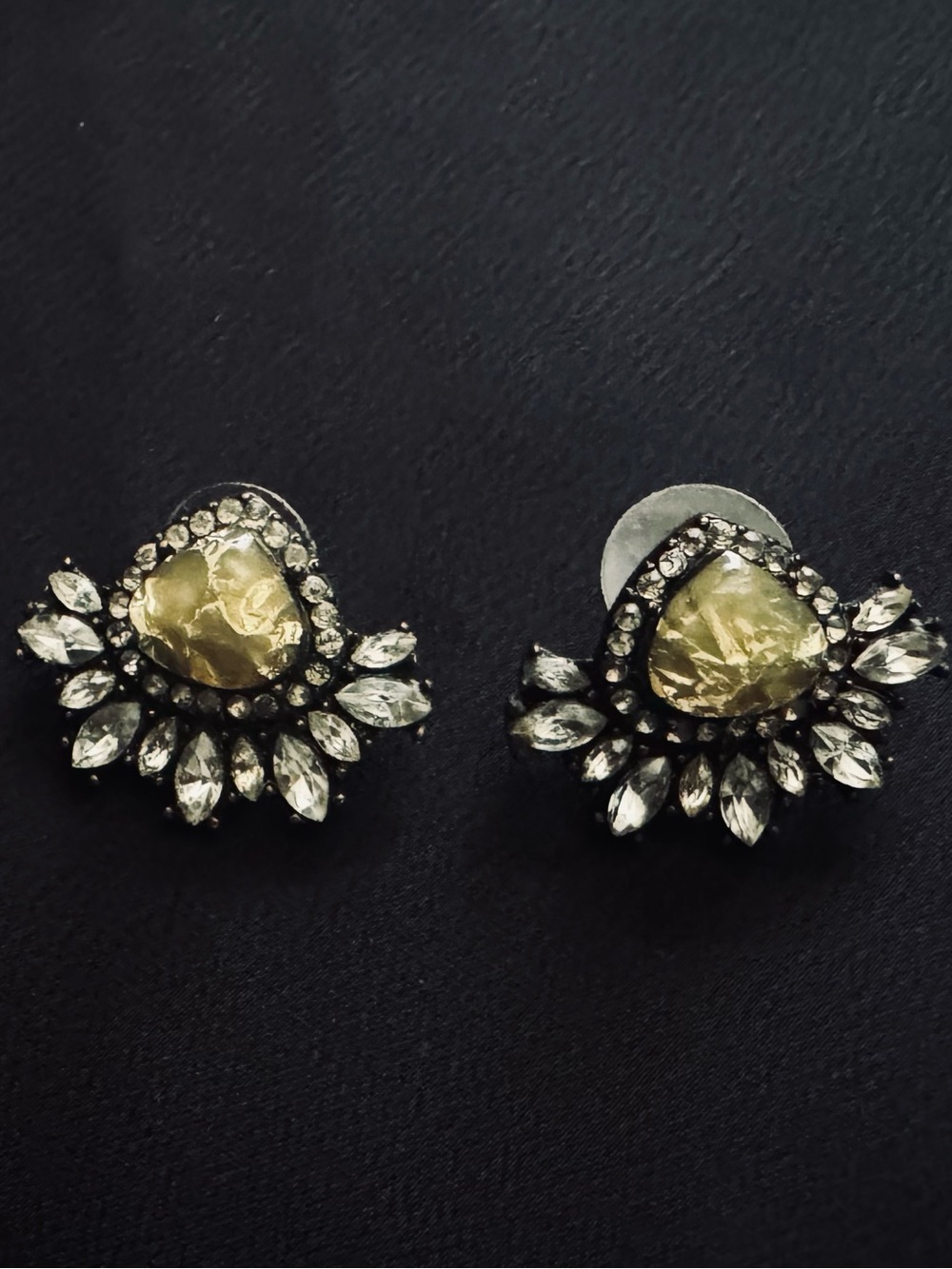 BaubleBar Yellow Crystal Fan Drop Earrings